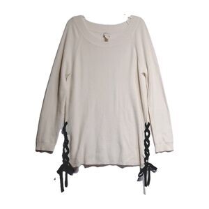 Chico's Women's Ivory Tunic Sweater Size 3 USA Size Xl